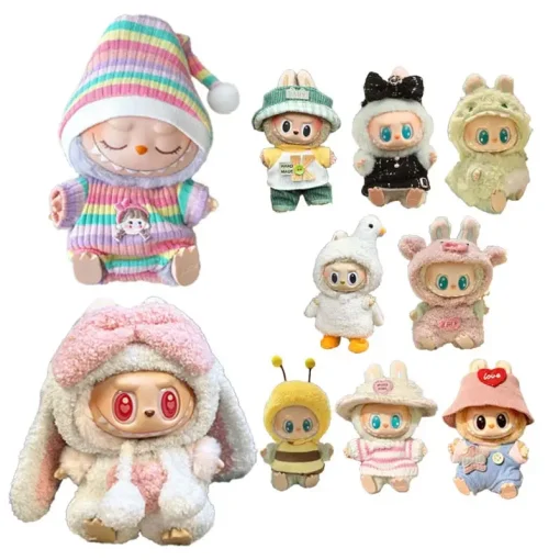 Labubu Doll Clothes For 17cm Labubu Plush Doll's Clothing Birthday Party Suit for Kid Toy Doll Dress Up Accessories for Labubu
