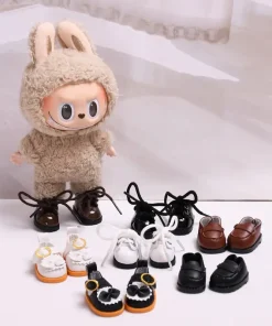 (Shoes Only) 17cm Pendants, Labubu Clothes, Accessories, Lace-Up Leather Shoes, Canvas/Princess Shoes, Keychains, Labubu Shoes