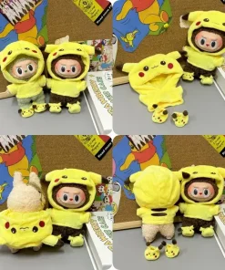 2025 Brand new 17cm Labubu Doll clothes Cute Pikachu style clothes Doll not included Clothes only