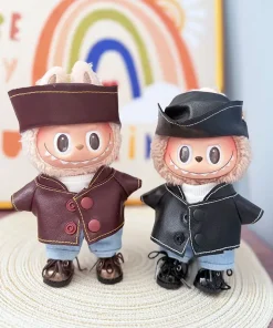 Only Clothes First And Second Generation Labubu Doll Clothes Pendants Labubu Sit Party Doll Clothes Leather Clothes Baseball-Sty