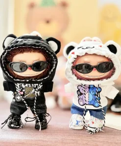 2025 New Labubu Doll Clothes Bear Hooded Sweatshirt Cute And Fashionable Set Plush Doll Clothes Change Accessories Cool Casual