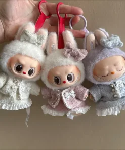 17cm Labubu Plush Doll Clothes Outfit Accessories Korea Kpop Exo Labubu Idol V1 V2 Black Dress Suit Gift