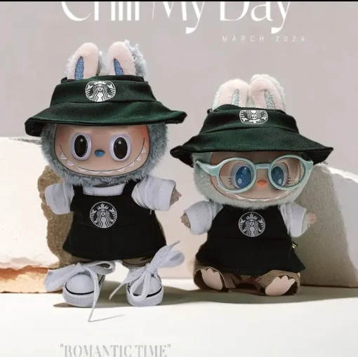 Only Clothes Labububu Generation One Or Two Dolls Vinyl Doll Keychain Clothes Pendant Labububu Star Bake Overalls Suit