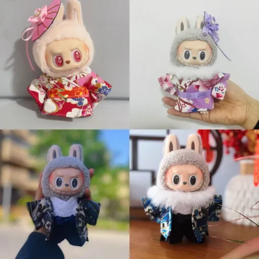 Beautiful Japan Kimono 17cm Labubu Idol Dolls Clothes Accessories Korea Kpop Exo Clothing Hoodie Plush Doll'S Clothes DIY Gifts