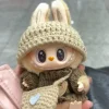 Hot 15-17cm Labubu Fashion Sweater Outfit Accessories Sitting Party Pink White Striped Sweater Clothing For Labubu  Doll Clothes 2