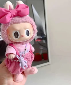 original 17cm labubu clothes outfit Plush doll clothes Macaron Cute Clothing DIY Kid Gift Clothes Hair accessories v1v2 clothes