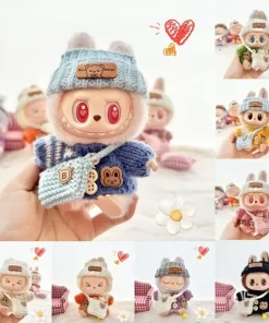 17cm Mini Doll'S Clothes Outfit Accessories For Labubu Sweater Hat Shoulder Bag Clothing Labubu Doll Clothes Fashion Clothes