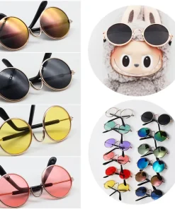 For 17cm Cute Mini Plush Doll'S Clothes  Outfit Accessories  7-8cm Sunglasses Match Clothes Labubu Clothes Ropa Labubu