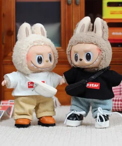 For 17cm Labubu outfit clothes vinyl face doll clothes Macaron best decoration fashion cloth[Clothes only]