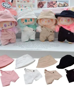 Labubu 3.0 Big Into Energy 15/17cm Doll Bib Pants Daily Workwear Suit Dolls Accessories