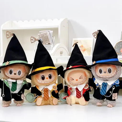 Poter 17cm Labubu Doll Academy Magic Clothing Accessories V1 V2 Shirt Hat Tie Coat Clothing Halloween Christmas Toys Gifts