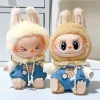 17cm First And Second Generation Wearable Doll Pendant Hoodie And Overalls Set Cute Baby Clothes Hoodie And Overalls Cute Outfit