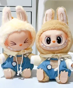 17cm First And Second Generation Wearable Doll Pendant Hoodie And Overalls Set Cute Baby Clothes Hoodie And Overalls Cute Outfit