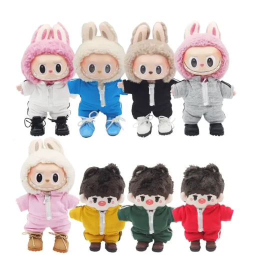 17CM Labubu Doll Casual Sports Suit EXO Doll 10CM Cotton Clothes Dress-up Clothing