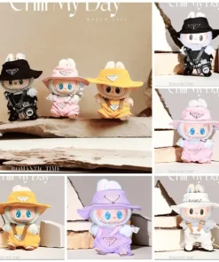 Clothes only] LABUBU blind box first generation second generation Labubu doll bib suit Labubu pendant pink hat pants dollclothes