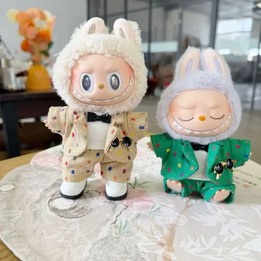 Only The First And Second Generation Labubu Clothes, Sitting Party Dolls, And Wearing Labubu Checkered Small Suits As Pendants
