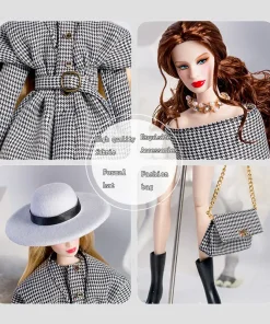 Supermodel Doll Clothes Suit European Fashion Classic Trench Coat Accessories Set Princess Dress DIY Limited Collection Gifts