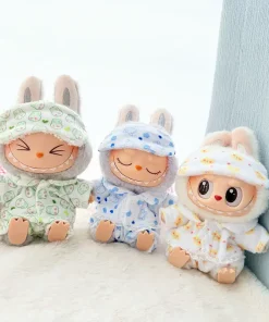 17cm Labubu I II Idol Dolls Clothes Eye Mask Pajamas Three Piece Set Accessories Korea Kpop Exo Clothing Plush Doll'S Clothes