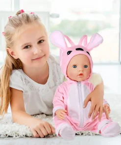 Doll Outfits Jumpsuit 16-18Inch/40-45cm Dolls Baby Born Doll Pink Cute Rompers Suit+Shoes Set Warm Clothes Doll Baby Girl Gift