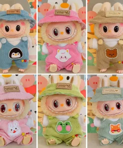 Labubu Doll Fashion Set Cute White Shirt Hat Animal Overalls Doll Clothes Accessory Gift for 17cm Doll
