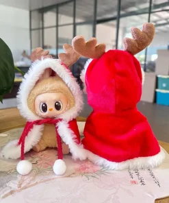 17cm Labubu I II Cute Plush Doll'S Clothes Idol Dolls Sitting Party Christmas Clothing Deef Cape Accessories For Korea Kpop Exo