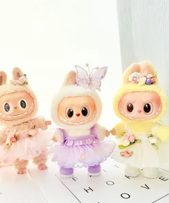 17cm Labubu I II Doll Clothing Doll Clothing Butterfly Fairy Yarn Skirt With Hair Accessories Sitting Party