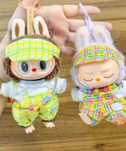 Labubu 15cm/17cm Doll Clothing Sitting Party Doll Clothing Summer Colorful Short-sleeved Suit