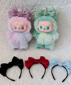 For 3.0 big labubu outfit Bow headband Multicolor wool braids pigtails bows adorned fairy skirt For Ropa labubu doll Clothes