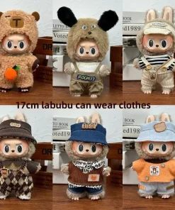 Labubu Clothes Doll Clothing Fashion Overalls, V1 V2 Doll Clothing Accessories, Labubu Clothes Designer,15/17cm Doll Toy