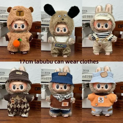 Labubu Clothes Doll Clothing Fashion Overalls, V1 V2 Doll Clothing Accessories, Labubu Clothes Designer,15/17cm Doll Toy