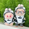 17cm Labubu Baby Clothes Fashion Trend Small Foreign Dress Vinyl Doll Pendant Clothes Replacement Skirt Glasses Chain Bag Set 3