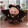 Clothes Only Vinyl 15-17cm Labubu Pendant Clothes Black Check Lace Maid Skirt Labubu Baby Clothes Accessories Girl Doll Gift 2