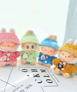 Labubu I II Dolls Clothes Cute 4 Colors Knitted Sweater and Hat set Accessories Clothing Plush Doll's Clothes