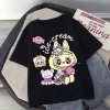 Labubu Letter A-Z Print T-shirt Cotton Summer Outdoor Wear Short Sleeve Girls Clothes Cute Top Cartoon Children Clothing Toddler 2