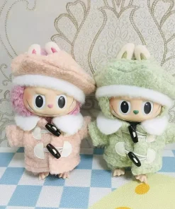 Mini Doll'S Clothes Outfit Accessories For Korea Kpop Exo 15-17cm Labubu Idol pendant New Year's hexagonal beret coat Clothing