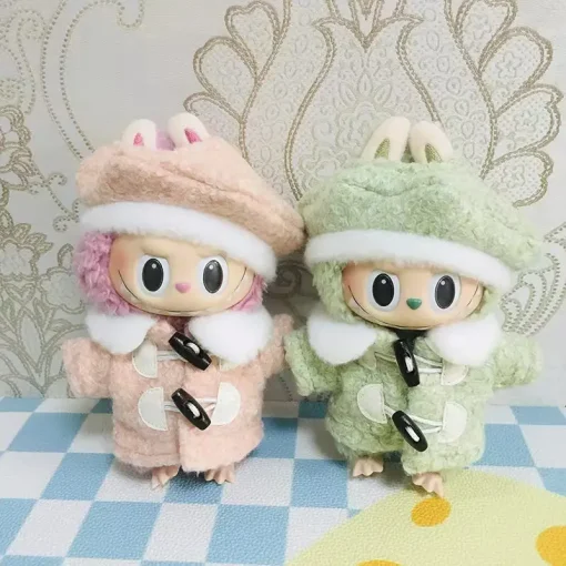 Mini Doll'S Clothes Outfit Accessories For Korea Kpop Exo 15-17cm Labubu Idol pendant New Year's hexagonal beret coat Clothing