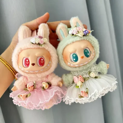17cm Mini Plush Doll'S Clothes Outfit Accessories For Korea Kpop Exo Labubu I II Idol Dolls sit party sequined skirt Clothing