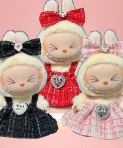 Cute Skirt Set for 17cm Labubu Plush Doll DIY Clothes Accessories for V1V2 Labubu High-quality Gift