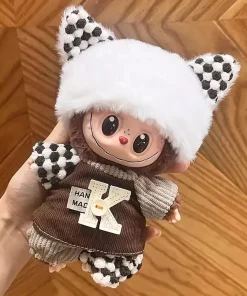 Mini Plush Doll Clothes Outfit Accessories for Korea Kpop Exo 17cm Labubu Idol V1 V2 Fashion Sports Leisure Suit Clothing