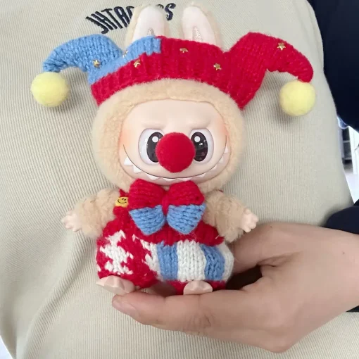 17cm Labubu I II Cute Handmade Clown Costume Plush Doll'S Clothes Idol Dolls Sitting Party Pumpkin Suit For Korea Kpop Exo