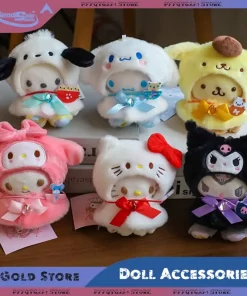 10cm Sanrio Doll Changes Clothes Labubu Hanging Doll Cloth Cute Cartoon Stuffed Toy Dolls Accessories Doll's New Clothes Gifts
