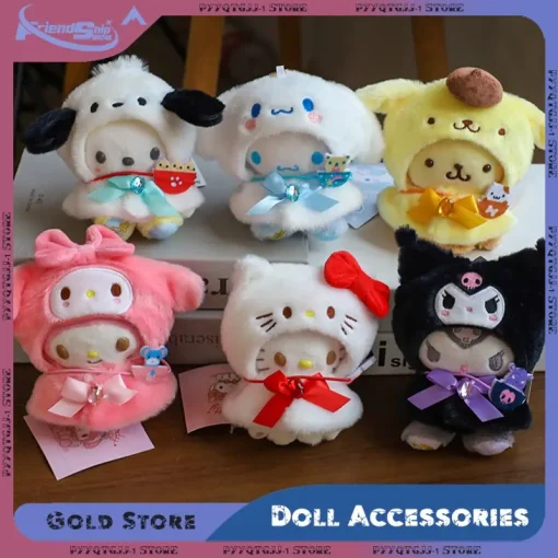 10cm Sanrio Doll Changes Clothes Labubu Hanging Doll Cloth Cute Cartoon Stuffed Toy Dolls Accessories Doll's New Clothes Gifts