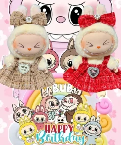For 17cm Labubu Plush Doll Skirt- Adorable Skirt Set for DIY Clothes Accessories Gift