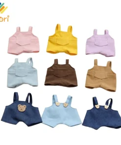 Nori Cute Colorful Overall Jeans Bib Fashion Pants for Labubu 17cm Cottondoll - No Doll