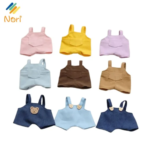 Nori Cute Colorful Overall Jeans Bib Fashion Pants for Labubu 17cm Cottondoll - No Doll