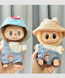 17cm Labubu I II Idol Dolls Cute Mini Plush Doll'S Clothes Korea Kpop Exo Idol Dolls Overalls Clothing DIY Accessories Gifts