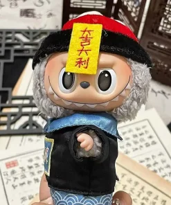 Labubu Clothes17cm Doll First And Second Generation Sitting Dress Black Myth Yang Jian Zombie Dress Handmade Yarn Theme Set