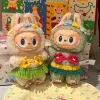 Labubu Clothes 15/17cm V1 V2 V3 Doll Mini Plush Doll Hawaiian Style Bikini Grass Skirt Hair Band 3PCS/Pack Swimsuit Accessories