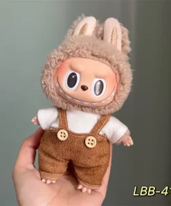 17cm Labubu Doll V1 V2 Hanging Accessories Vinyl Labubu Doll Outfit Changeable Clothes Plush Toy Baby Clothes Perfect Cute Gift