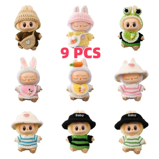Mini Doll Clothing Suit Accessory Republic Of Korea Kpop Exo  15-17cm  Labubu  V1  V2  10cm Cotton Doll Sweater Hat Bjd  Fashion